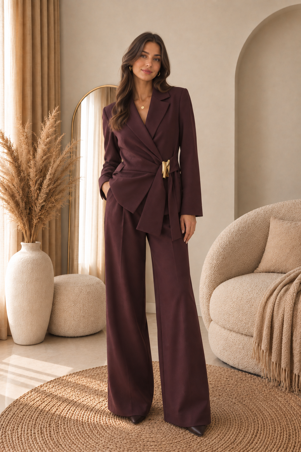 Ensemble tailleur prune