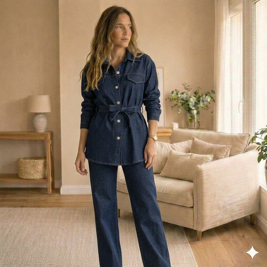 Ensemble jean chemise et pantalon