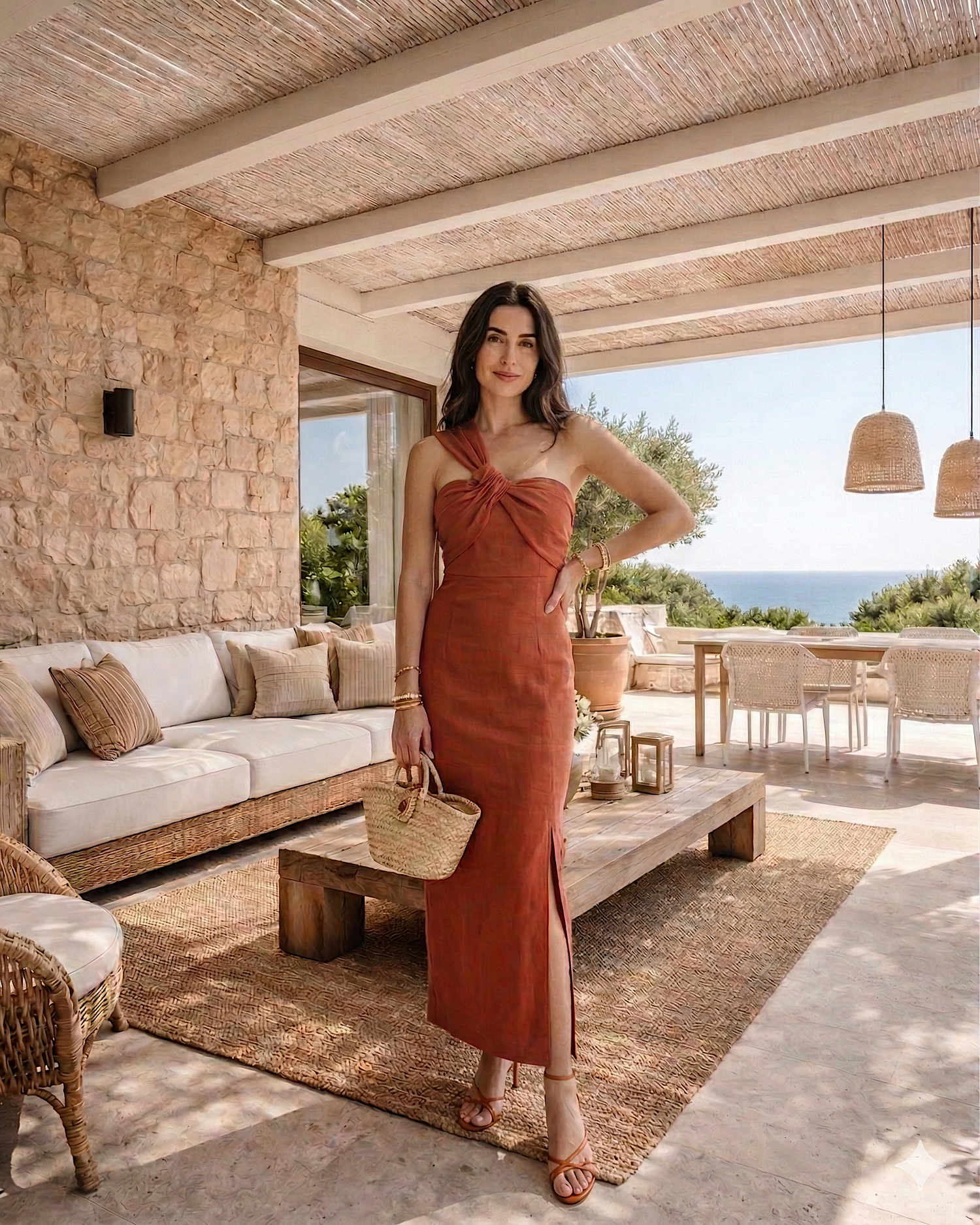 Robe asymétrique en lin