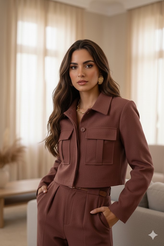 Veste courte terracotta